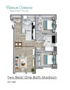 921 SQ FT 2 BED X 1 BA